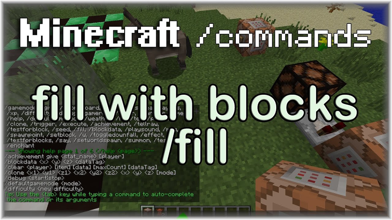 Minecraft Commands Fill Tutorial Youtube