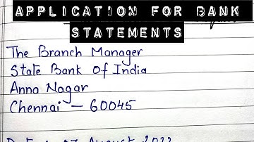 Request For Bank Statement For Filing ITR | Application writing for Bank Statement | Learning Path |