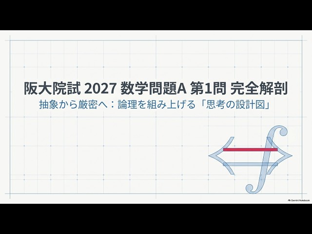 Osaka University Graduate School of Mathematics Entrance Exam 2027