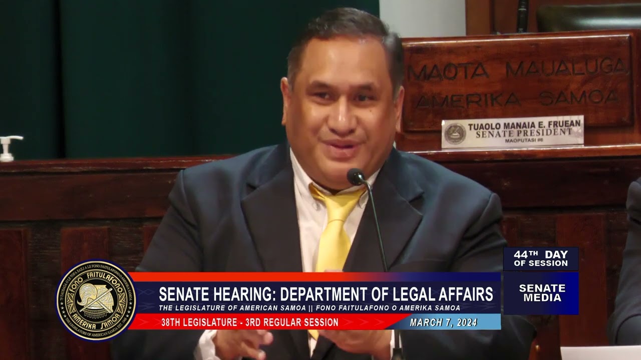 March 7, 2024.  Senate Hearing Department of Legal Affairs
