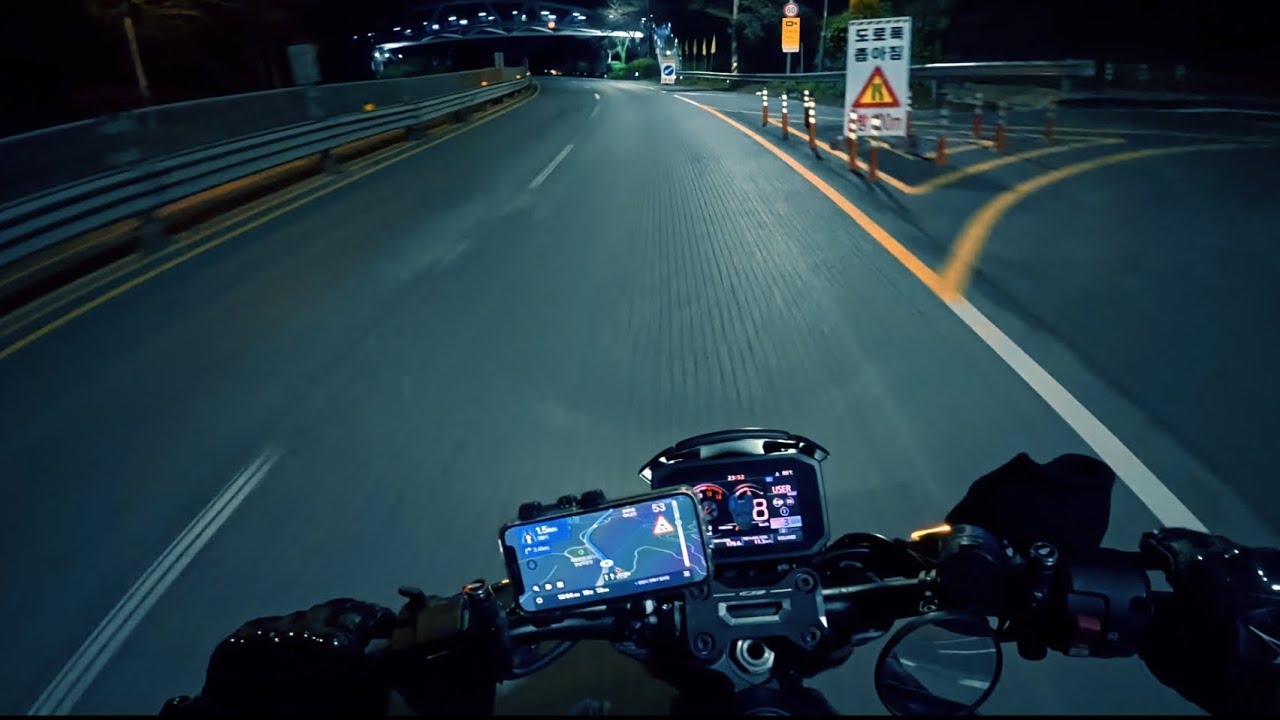 Night ride in Korea. Ride with me. | HONDA CB1000R Black Edition  | Pure engine exhaust Sound [4K]