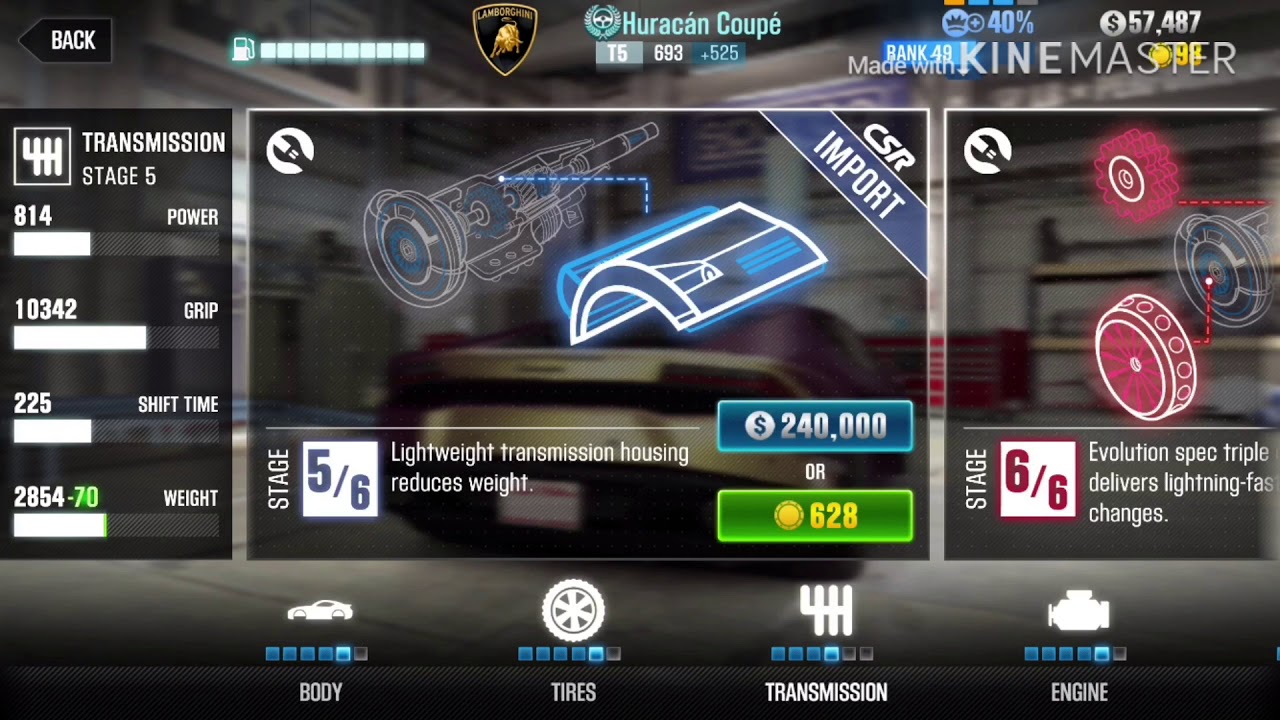 CSR 2 lamborghini Huracan Coupe Tune
