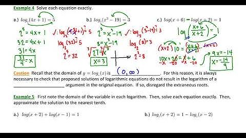 4.5.2 Solving Logarithmic Equations