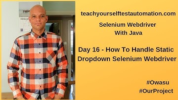 How To Handle Static Dropdown Selenium Webdriver | Selenium Webdriver Java
