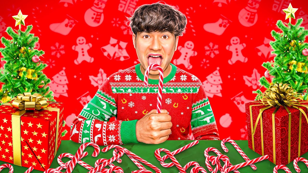 Je Mange Que Des BONBONS De NOËL Pendant 24H !