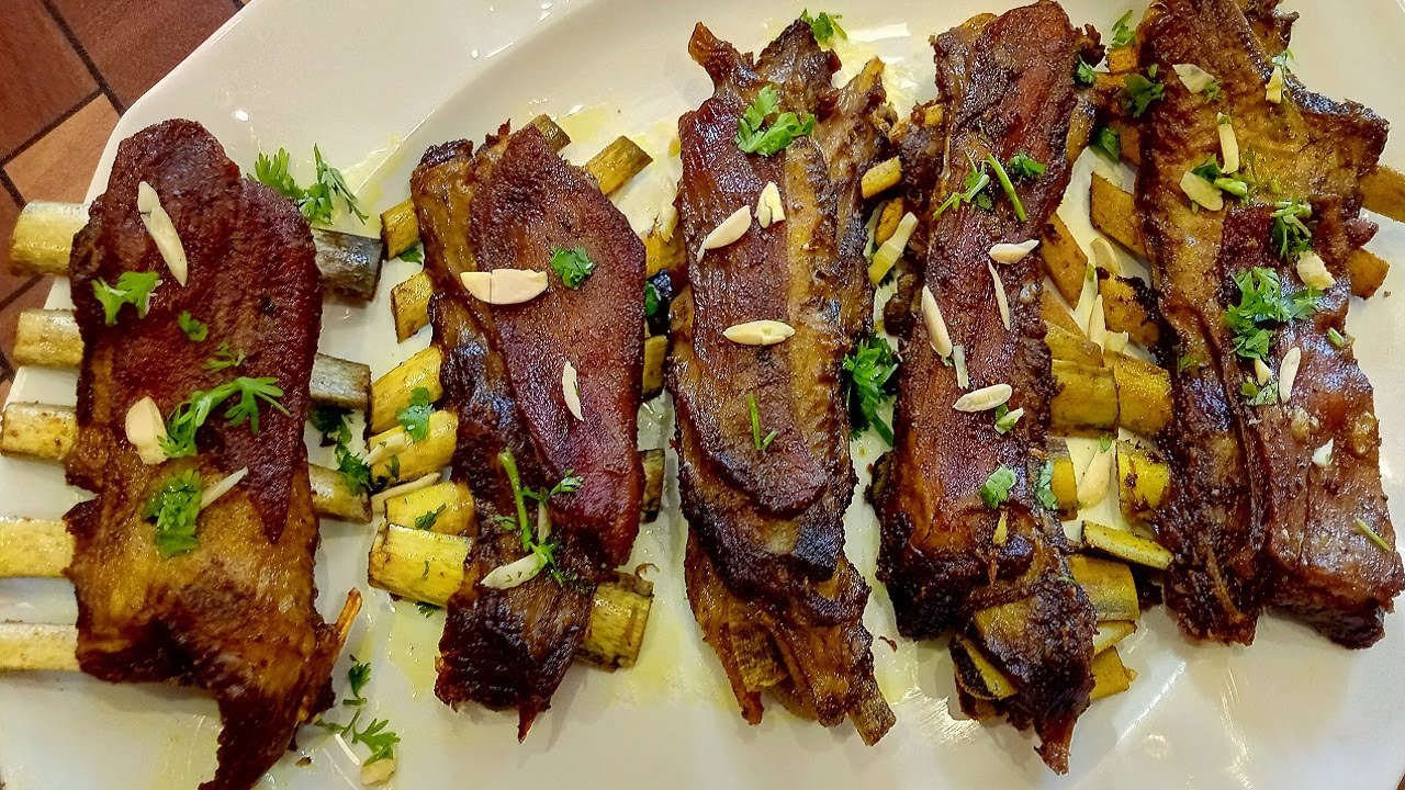 HOMEMADE TABAKHMAAZ RECIPE FRIED LAMB RIBS KASHMIRI TABAKHMAAZ