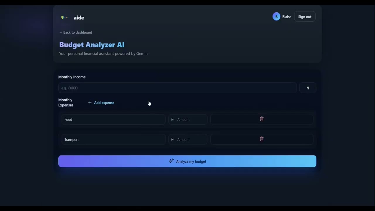 AIDE — AI-Powered Financial Assistant for Students (Official Demo)