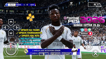 eFootball PES 2026 PPSSPP ORIGINAL ISO DOWNLOAD PES 2026 PSP FULL KITS 26 & TRANSFERS 4K GRAPHICS