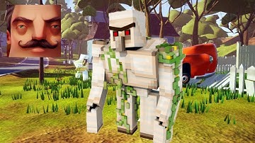 Hello Neighbor - My New Neighbor Iron Golem Minecraft Act 1 Gameplay Walkthrough Part 565