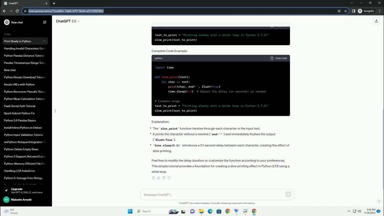 How to print slowly with a while loop in python 2 7 9 - YouTube