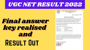 UGC NET 2022 (FINAK ANS KEY AND RESULT RELEASED)