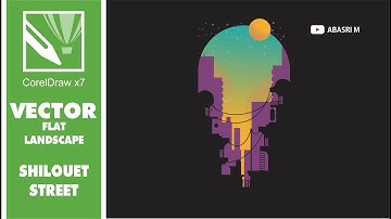 Corel Draw x7 Tutorial - How to Draw City of Street in Silhouette Art Style - Speed Art Procces