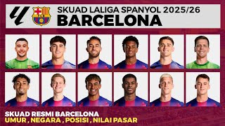 Daftar Skuad Barcelona 2025 | Daftar Pemain Barcelona Liga Spanyol 2025 - Jadwal Barcelona 2025