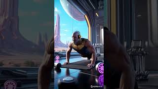 Thanos doing push ups  for the final battle