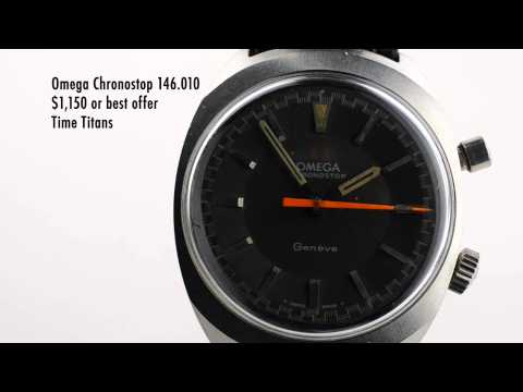 Omega Chronostop 146.010 146.009 Caliber 865 35MM Sunbrushed Tonneau Orange Hand