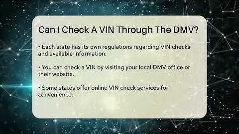 Can I Check A VIN Through The DMV? - Talking Tech Trends
