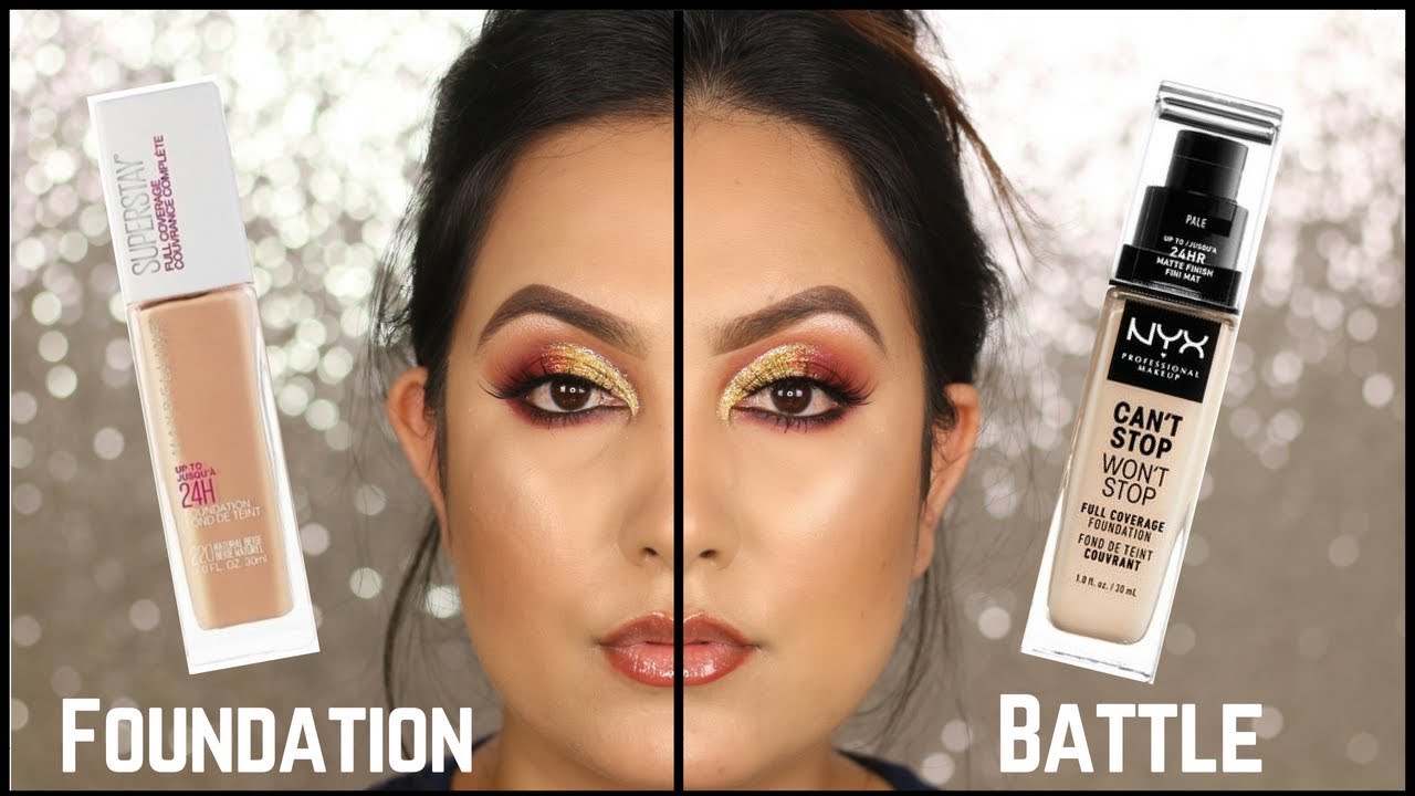 Nyx Can't Stop Won't Stop and Maybelline Superstay Full Coverage Foundation  /COMPARISON 