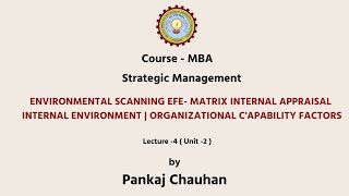 Strategic Management | Internal Appraisal: Internal Environment | Organizational Capability Factors