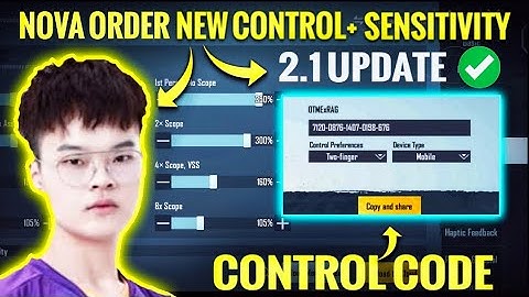 (2022) NOVA ORDER New 2.1 Update Sensitivity Code/Nova Order control code Pubg/Nv Order Sensitivity