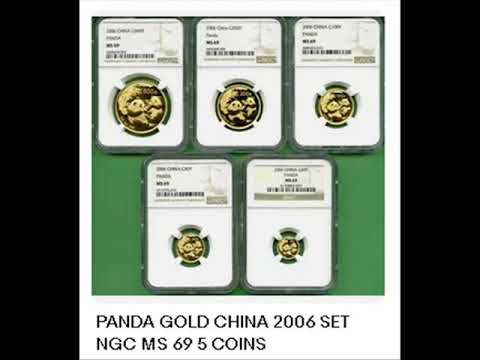 PANDA GOLD CHINA 2006 SET NGC MS 69 5 COINS