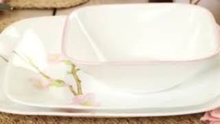 Corelle Squares Cherry Blossom 16 Piece Dinnerware Set