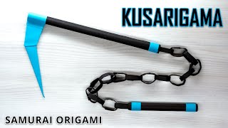 KUSARIGAMA from Paper  How to Make Origami Kusarigama Easy