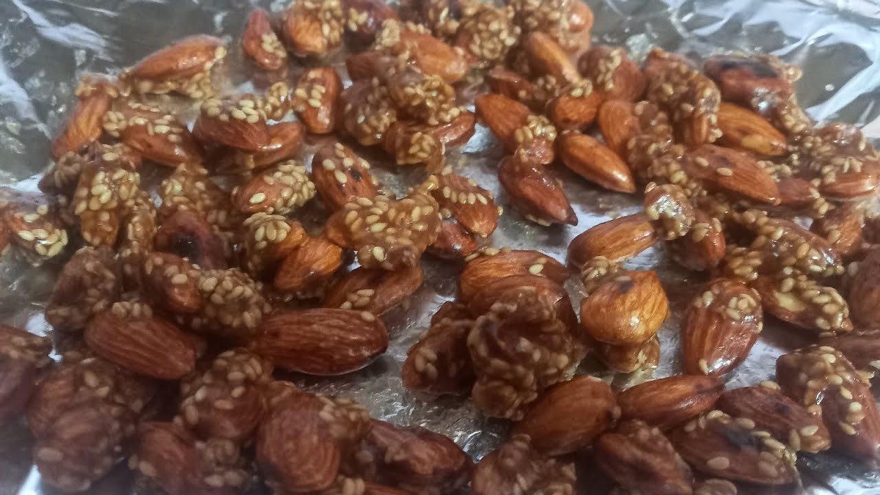Sesame &amp; Honey Glazed Almonds | शहद वाले बादाम | Honey Roasted Almonds ...