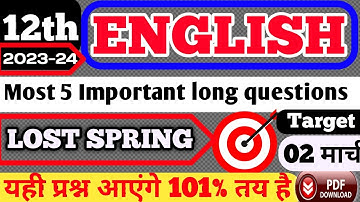 Lost spring long question answers | lost spring long question important | #uploadexam2023-24