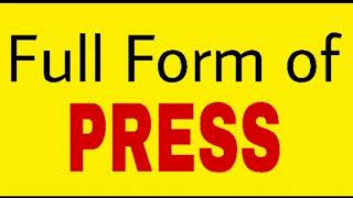 Press. Full Form of Press. What is Press? By Niyazuddin Sir Oxford English Speaking Padrauna