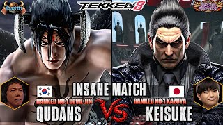 T8 ▰ QUDANS 🇰🇷 (Devil Jin) Vs KEISUKE 🇯🇵 (Kazuya) ▰ High Level Gameplay!