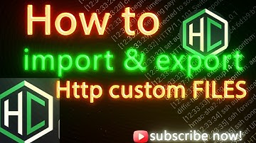 How to import and export http custom files