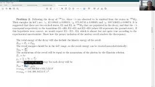 Nuclear Physics: Homework 8 Problem 2