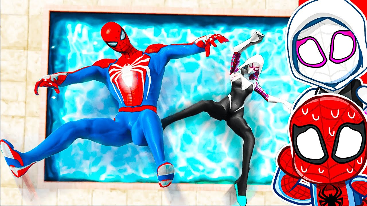 SPIDEY & GWEN vs 9,784,532 Feet Fall!