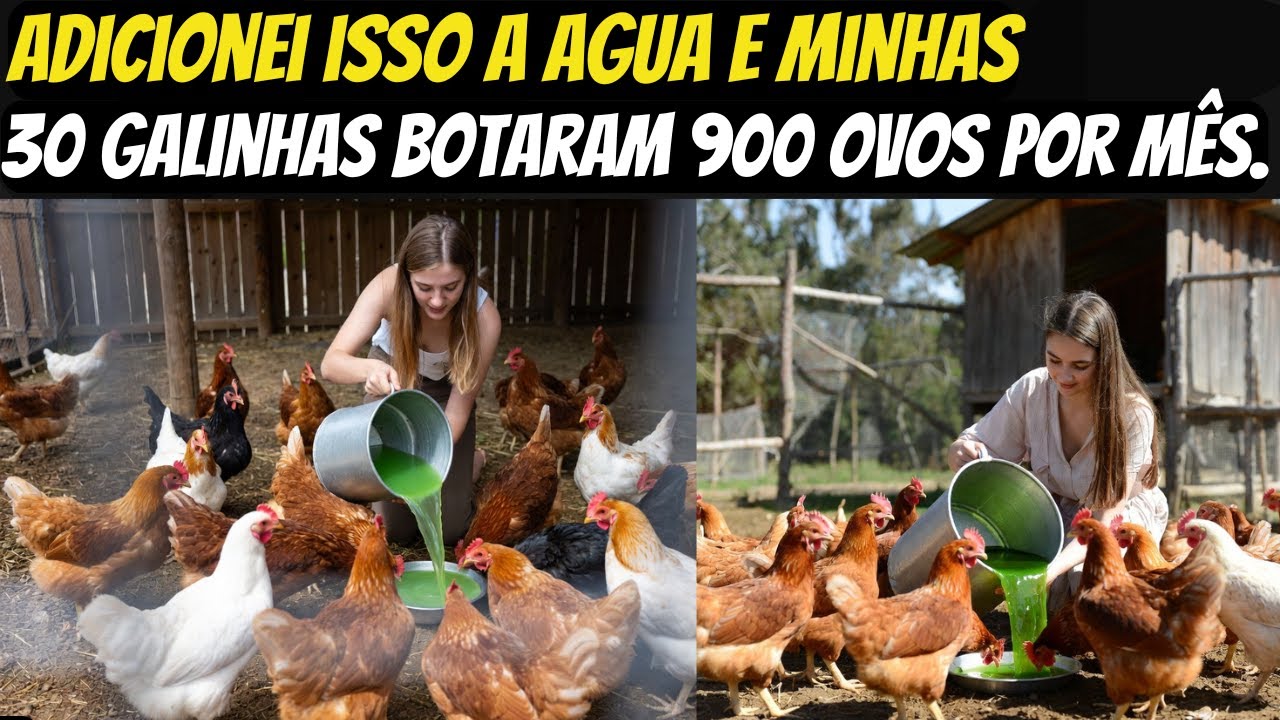 1O que eu adicionei à água fez com que minhas 30 galinhas poedeiras botassem 900 ovos por mês.