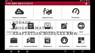 Fonctions de codage et de programmation LAUNCH X 431  Série F BMW