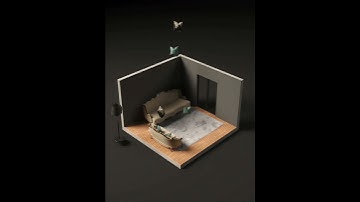 Bring a simple living room to life in 3D with this isometric scene 🏠 #3DModeling #3dsMax #Isometric
