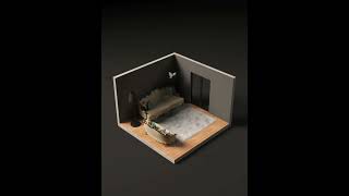 Bring a simple living room to life in 3D with this isometric scene 🏠 #3DModeling #3dsMax #Isometric