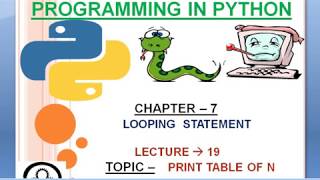 CHAPTER 7 :Printing The Table Of a Number In reverse order || Lecture 19  ||  #coder_brains || #92 Net Worth