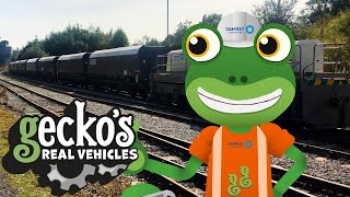 Gecko and the Freight Train - Gecko's Real Vehicles | Educational Videos for Kids