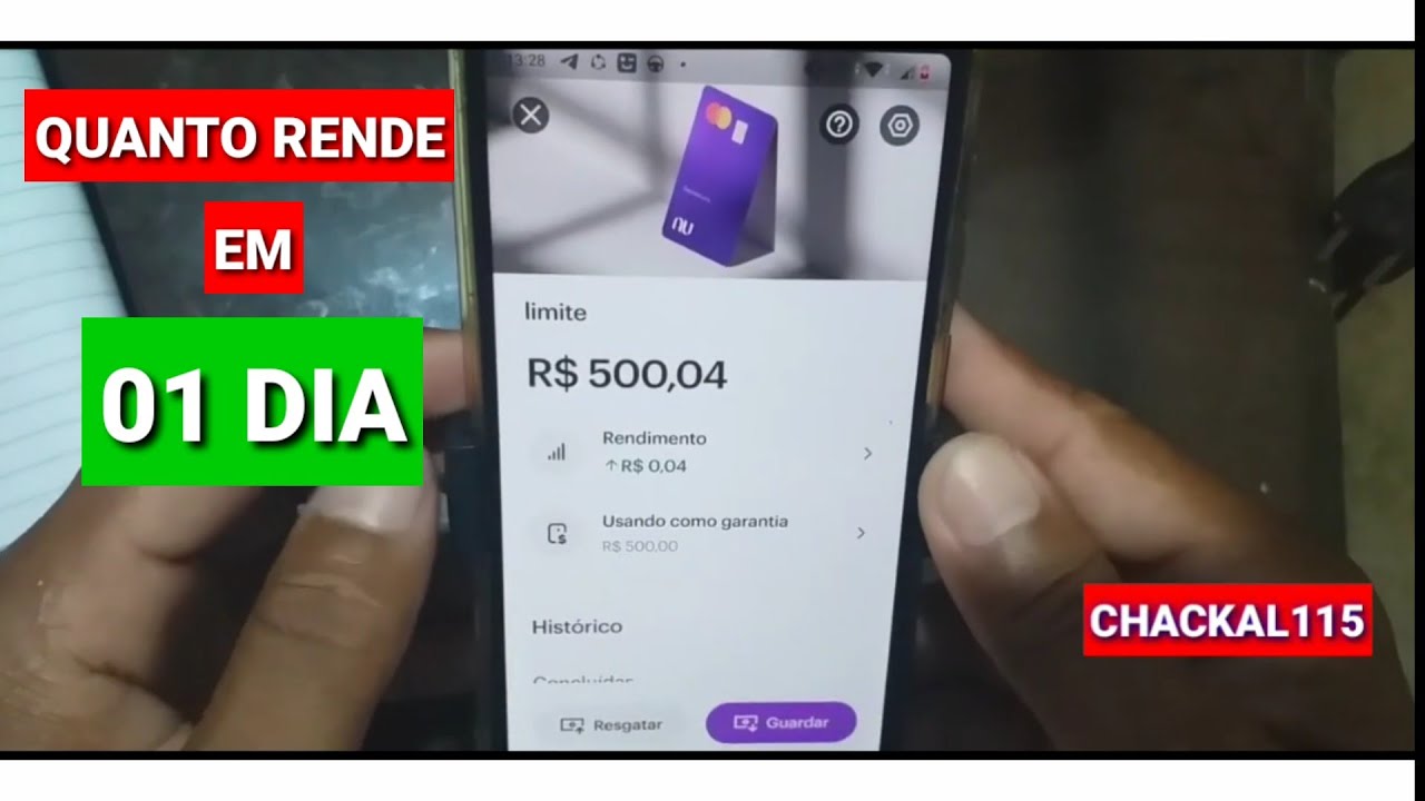 QUANTO RENDE 500 REAIS NO NUBANK EM 01 DIA