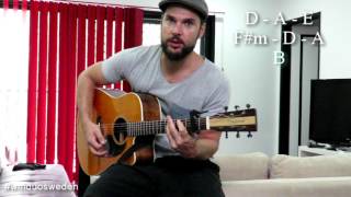 Video thumbnail of "Hela Huset - Veronica Maggio & Håkan Hellström - Guitar Lesson, chords and how to play"