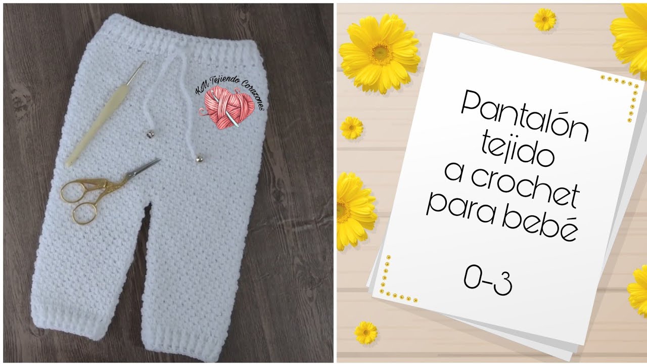 Pantalón para bebé tejido en punto arroz a crochet | TODAS LAS TALLAS