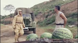 (AntiJapanese Film) A cocky Japanese driver, only to be hit in the head with a watermelon by a boy