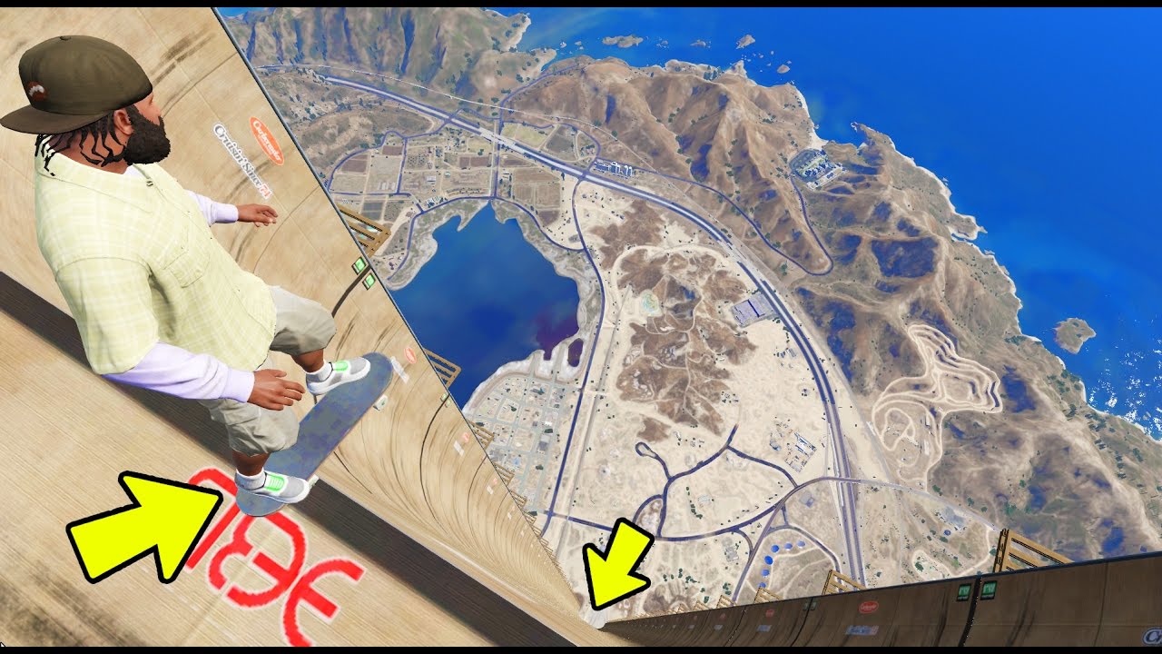 SKATE NA MAIOR RAMPA DO MUNDO no GTA 5