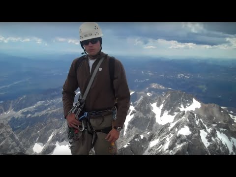 Climbing the Grand Teton, Upper Exum ridge, August...