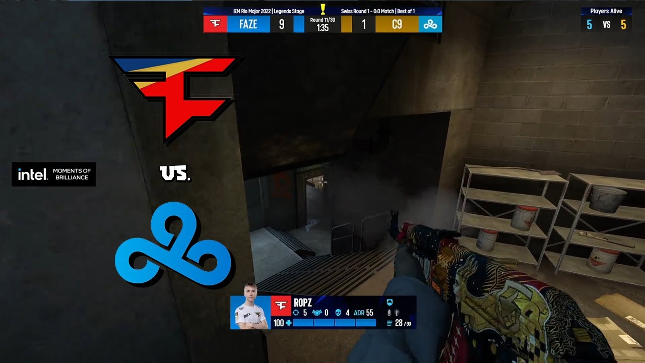 CSGO Highlights Intense Match | Cloud9 vs. Faze Clan | (IEM Rio Major