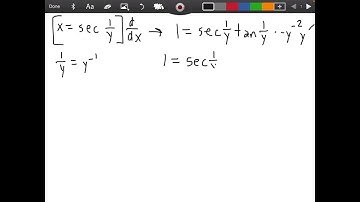Find d y / d x by implicit differentiation. x=1/y