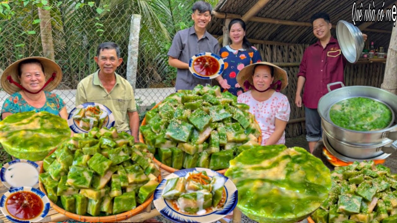 Bánh Đúc Gân Lá Dứa | Hương Vị Bánh Quê Truyền Thống Ngày Xưa || Tendon cake