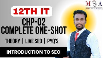 12th Std Information Technology || Introduction to SEO || One Shot Lecture || PYQ Solving + Live SEO