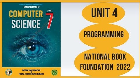 Class 7th Computer chapter 4|Programming